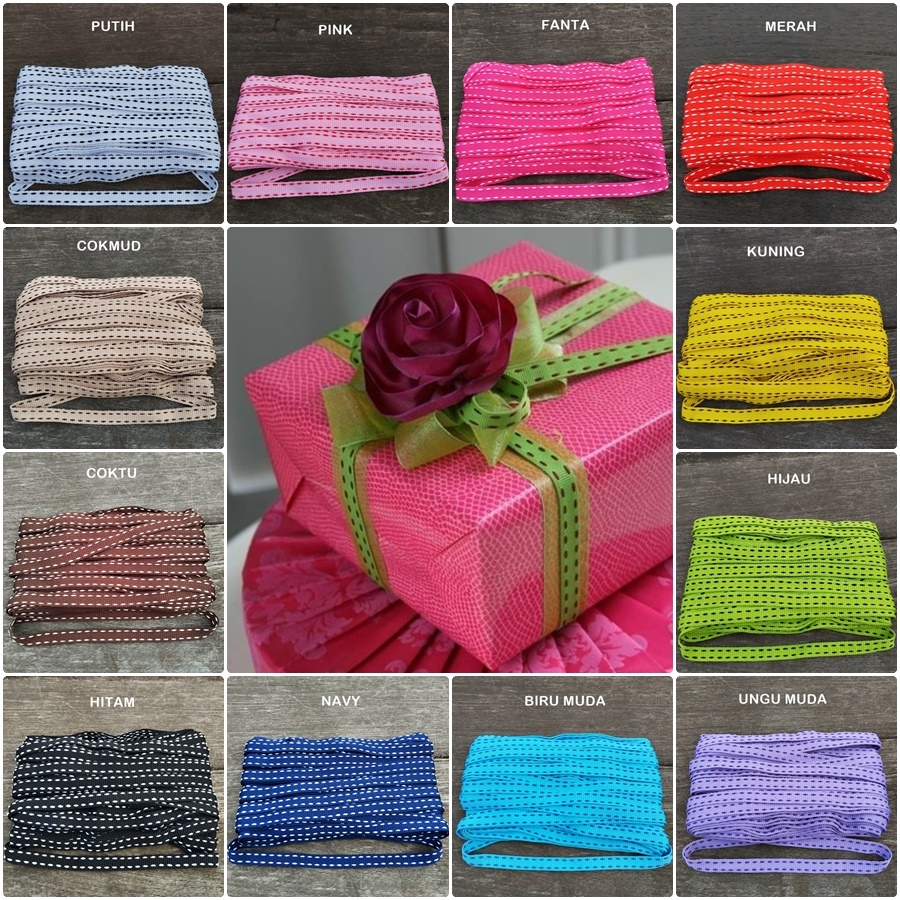 

PTK-03 : Pita Webbing Strip / Pita Bis Bintik 1cm (per rol)