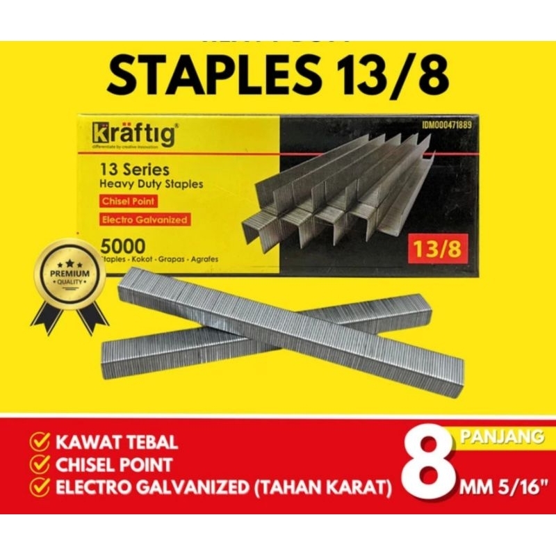 

Isi Staples Paku Tembak 13/4 13/6 13/8 stapler perekat BENZ 13/8 Kodenki 13/8 - kraftig 13/8 - xenon 13/8,Billionaire 13/8 Refil Refill Isi Ulang Stapler Gun Tacker Jok BENZ