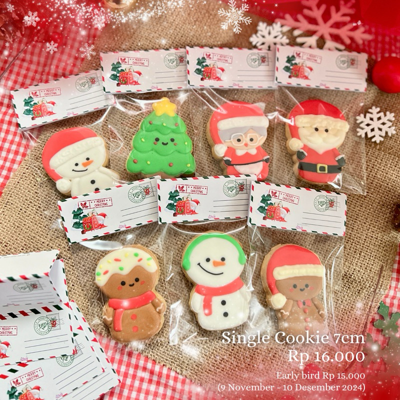 

BACA DESKRIPSI! |SINGLE COOKIE 7CM | MINIMAL BELI 5 I PCS | Hampers Natal Butter cookies royal icing cookies natal