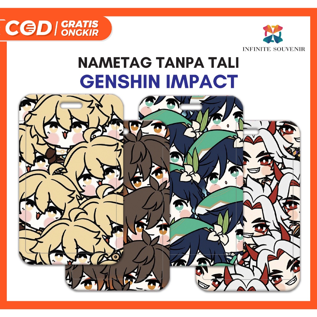 

(N009) Nametag Genshin Impact Tanpa Tali / Card Holder Yuan Shen / ID Card Genshin Impact / Tempat Kartu