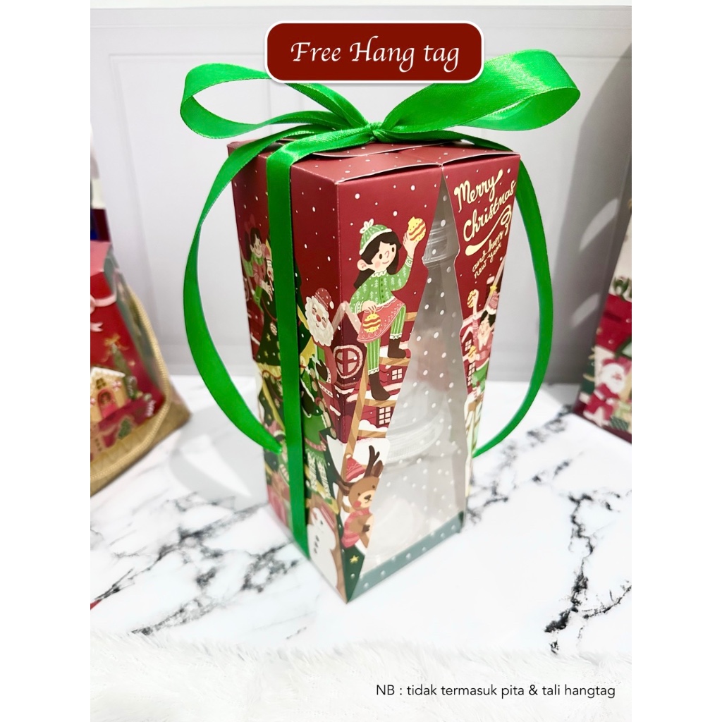 

[FREE HANGTAG] BOX HAMPER NATAL ISI 2PCS TOPLES TABUNG 600ML/ HAMPERS CHRISTMAS/ DUS KUE KERING