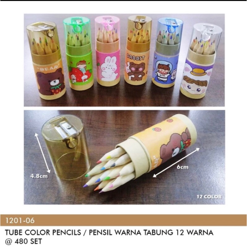 

Matris - Pensil Warna pendek tabung Ada Serutan [1 Set - Isi 12 Warna] / Color Pencils No.1201-6