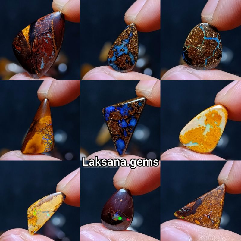 Batu Kalimaya Australia/ Losstune Koroit Boulder Opal Australia/ Batu Opal Motif Berjarong Unik Anti