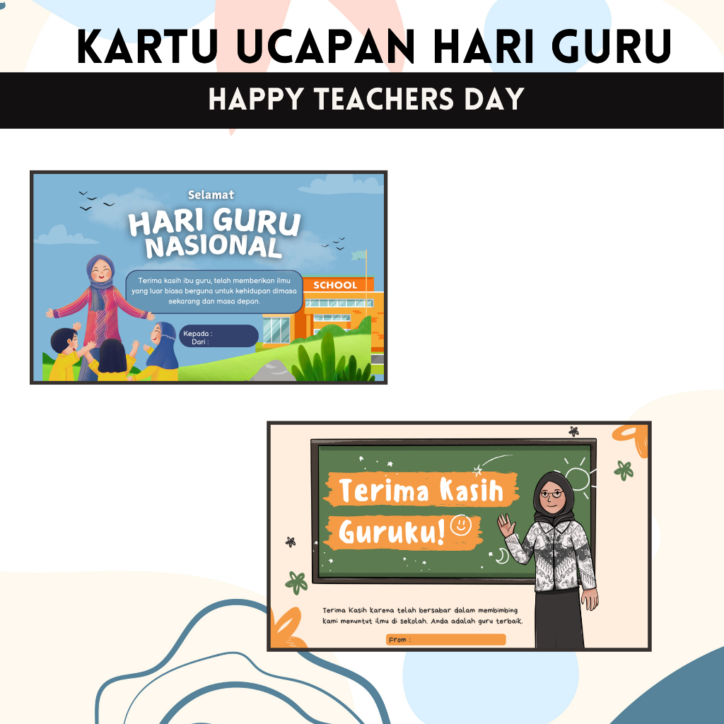 KARTU UCAPAN SELAMAT HARI GURU ukuran 6x10 cm/KARTU HARI GURU/KARTU UCAPAN TERIMA KASIH GURU/KARTU U