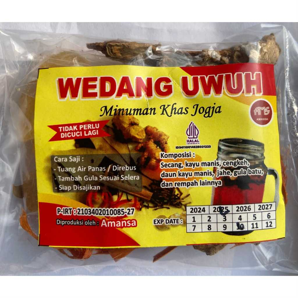 

Wedang Uwuh Amansa Komplit Asli Yogyakarta Wedang Jahe label Baru