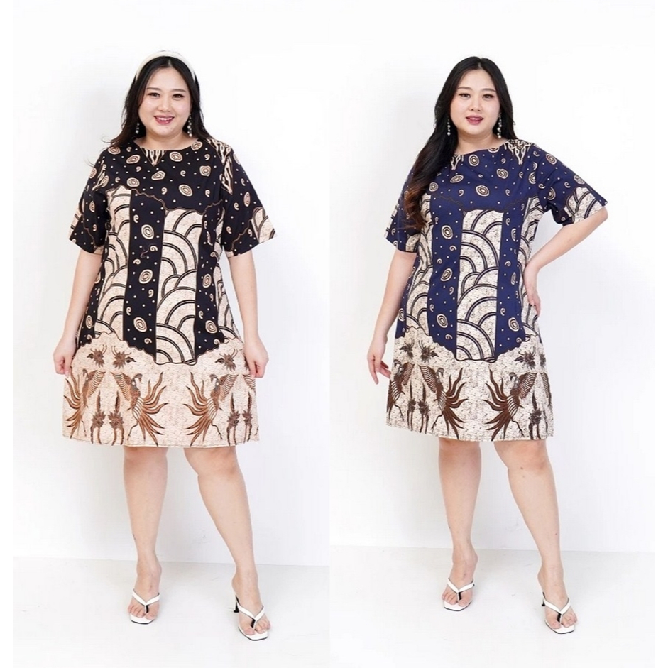 BAJU DRESS BATIK PREMIUM WANITA MODERN JUMBO BIG SIZE 038 K OVERSIZE BAJU KERJA KANTOR PESTA BAJU BA