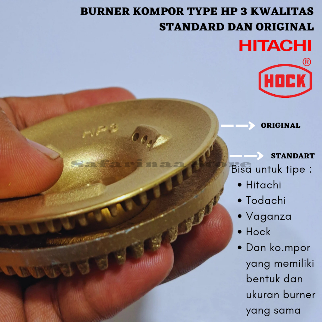 BURNER KOMPOR TYPE HP 3 KOMPOR GAS HITACHI TODACHI HOCK VAGANZA DIAMETER KECIL ORIGINAL