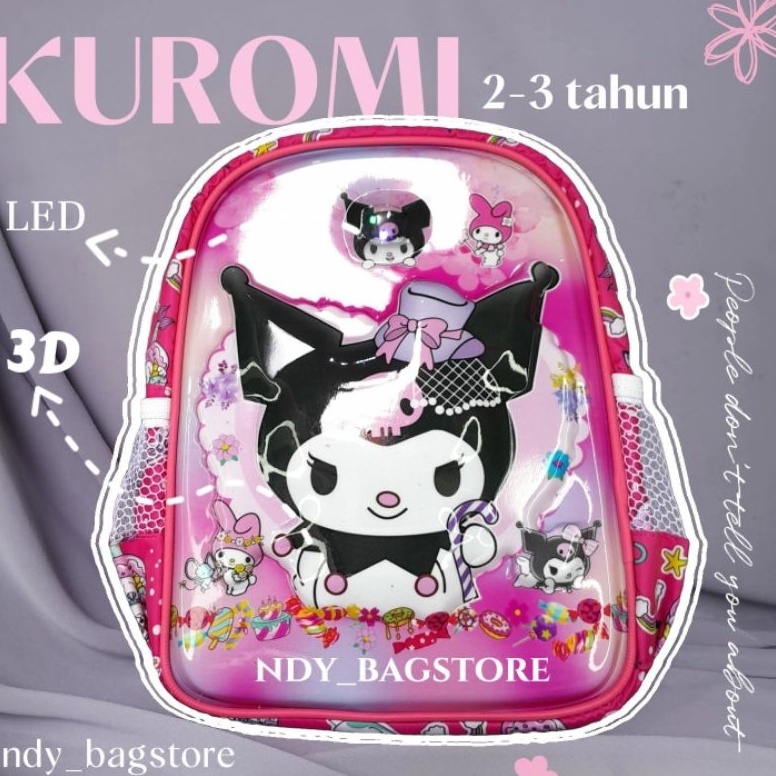 KODE C83B TAS ANAK PEREMPUAN PAUD KUROMI 3dLeD TAS ANAK PAUD PEREMPUAN 3tahun TAS ANAK PAUD PEREMPUA