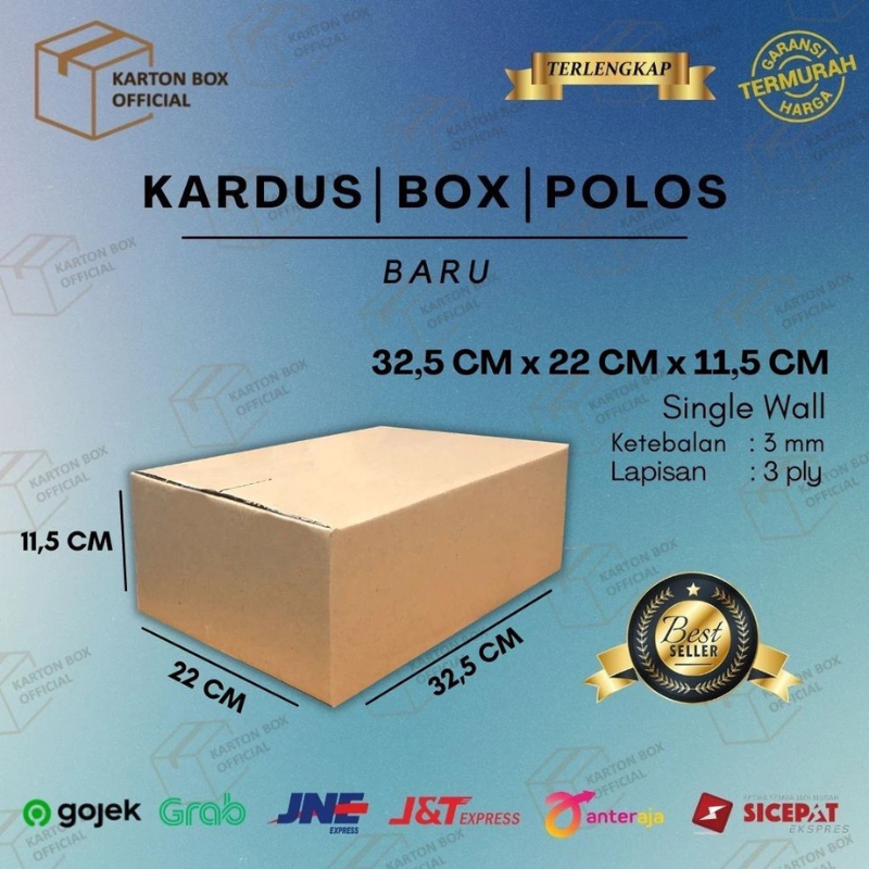 

Kardus Karton Box 32,5x22x11,5 CM Kotak Dus Packing Polos