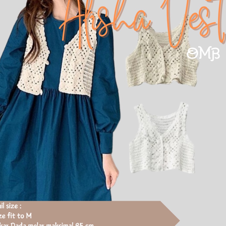 Super ALISHA VEST RAJUT Vest Crop Top Rajut Serut OMB