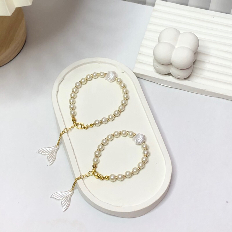 gelang mutiara kerang ekor duyung / gelang manik / gelang mutiara / braclets / beads / gelang dewasa