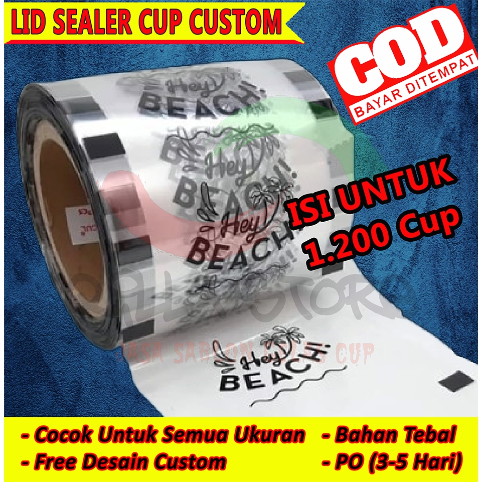 SABLON LID SEALER CUP CUSTOM FREE DESAIN PLASTIK LID PRESS ISI 1.200 CUP TUTUP 1 WARNA TEBAL MINUMAN