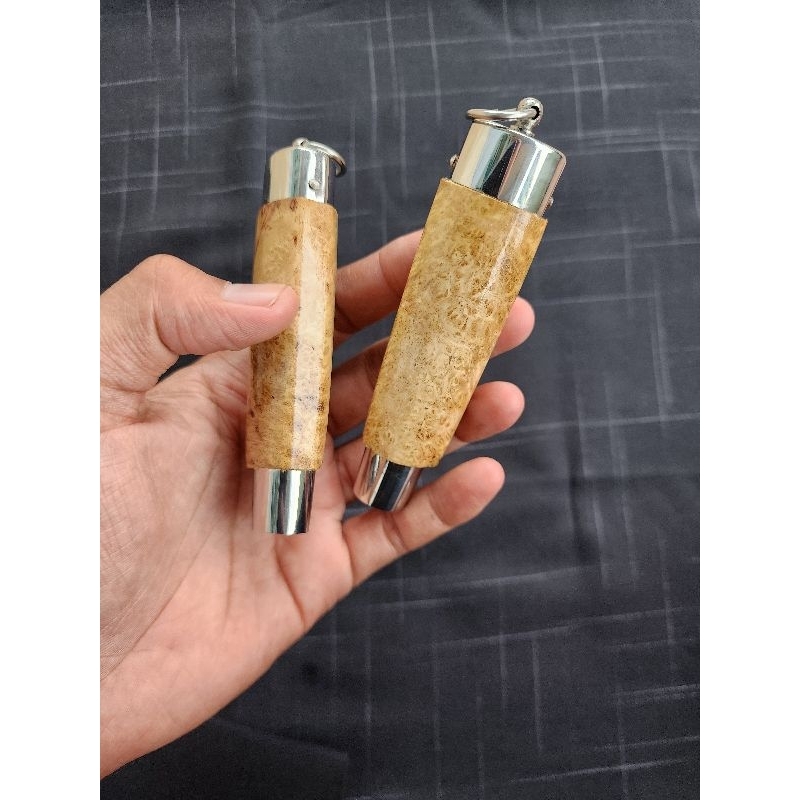 pisau_id. hulu herder, burl amboyna