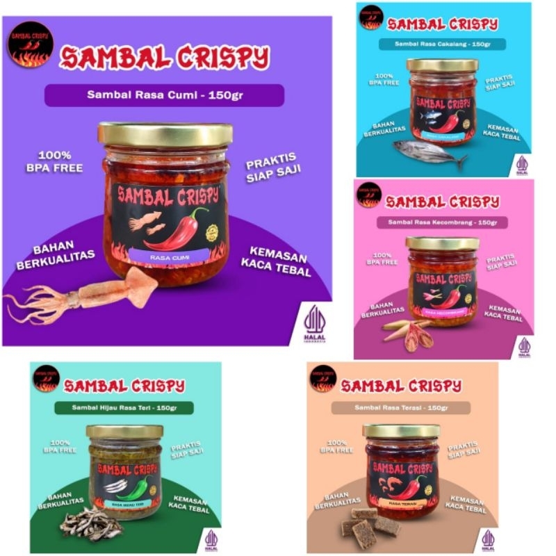 

Sambal Crispy kemasan jar kaca 150gram