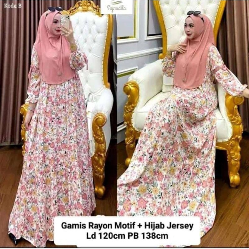 set bergo gamis rayon