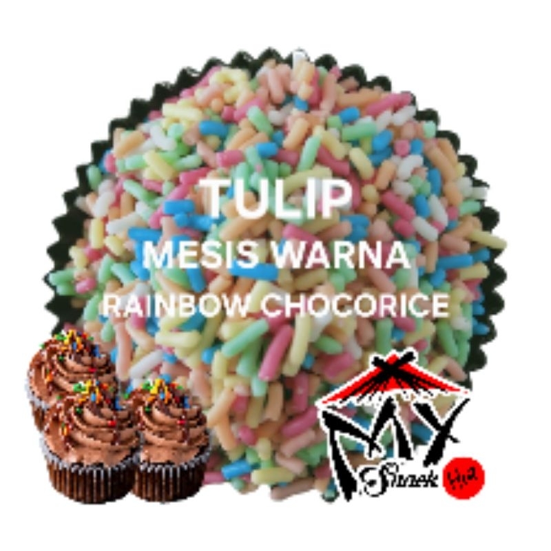 

TULIP MESES WARNA 250GR MISES MISIS MESIS RAINBOW CHOCORICE ASLI SPRINKLE ROTI KUE PREMIUM HALAL