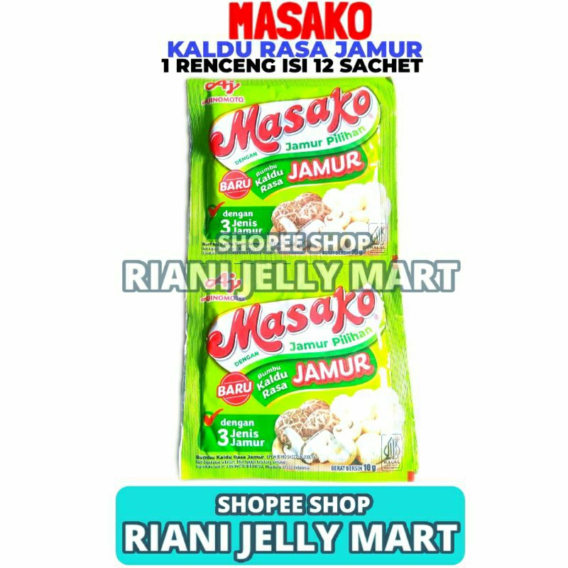 

Masako Kaldu Jamur 1 Renceng Isi 12 Sachet