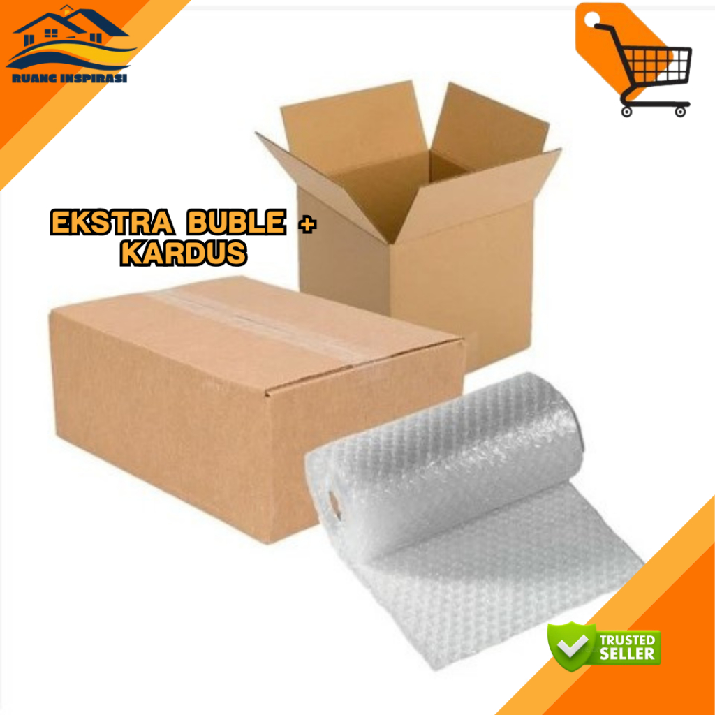 

EKSTRA BUBBLE WRAP/ KARDUS KARTON UNTUK MEMAKSIMALKAN PESANAN AGAR AMAN DALAM PERJALANAN