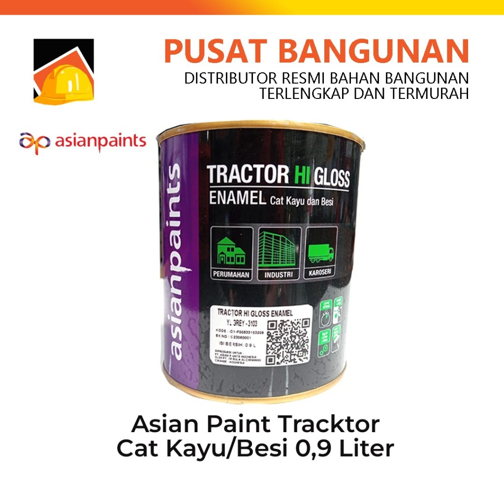Cat Asian Paint Tracktor Cat Kayu dan Besi 1Kg  Mengkilat Tahan Karat Cepat Kering - Cat Tembok Asia