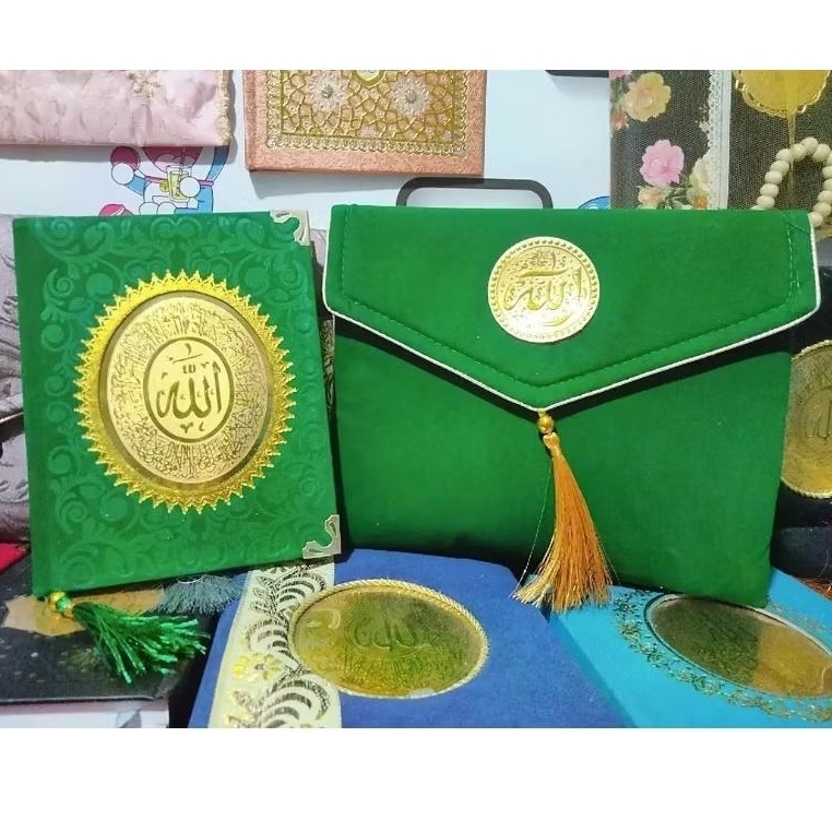 cetak buku Yasin bludru bahan bludru paket dompet 224 glossy