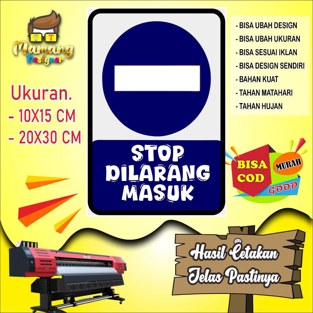 

Cetak Sticker Tulisan Stop Dilarang Masuk Keren Biru