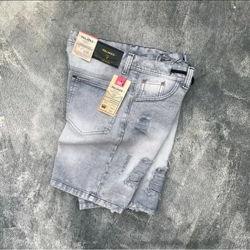 CELANA PENDEK DISTRO // CELANA PENDEK PRIA // CELANA PENDEK JEANS SOBEK TALI KOLOR Dewasa Hitam Polo