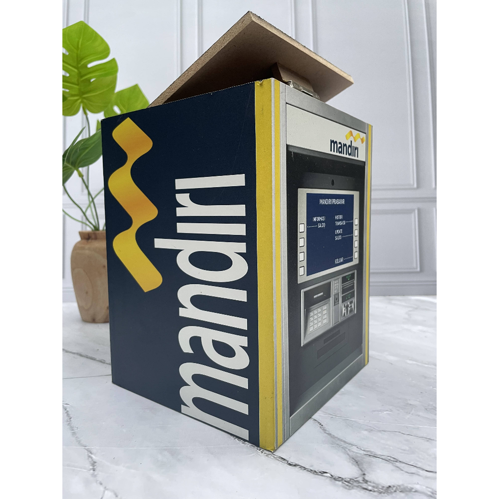 Celengan atm ukuran 15x20 besar jumbo+kunci celengan atm mini premium mandiri