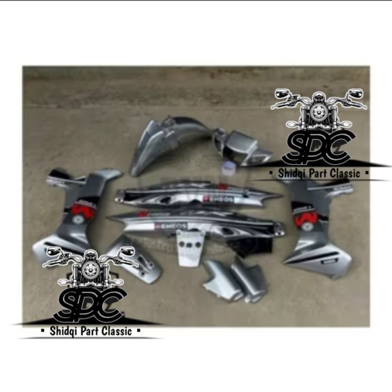 Paket Body Full Set Yamaha Fiz R FizR F1z R Vega R Lama Old Warna Silver Striping Stiker Movistar Te