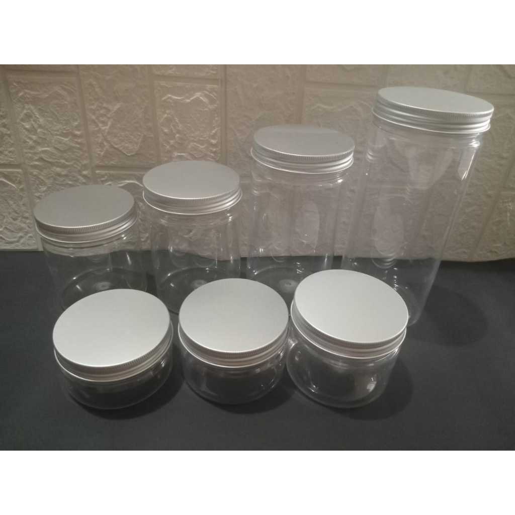 Toples tabung/jar/tutup aluminium/silver/toples kue kering/toples minimalis/toples lebaran