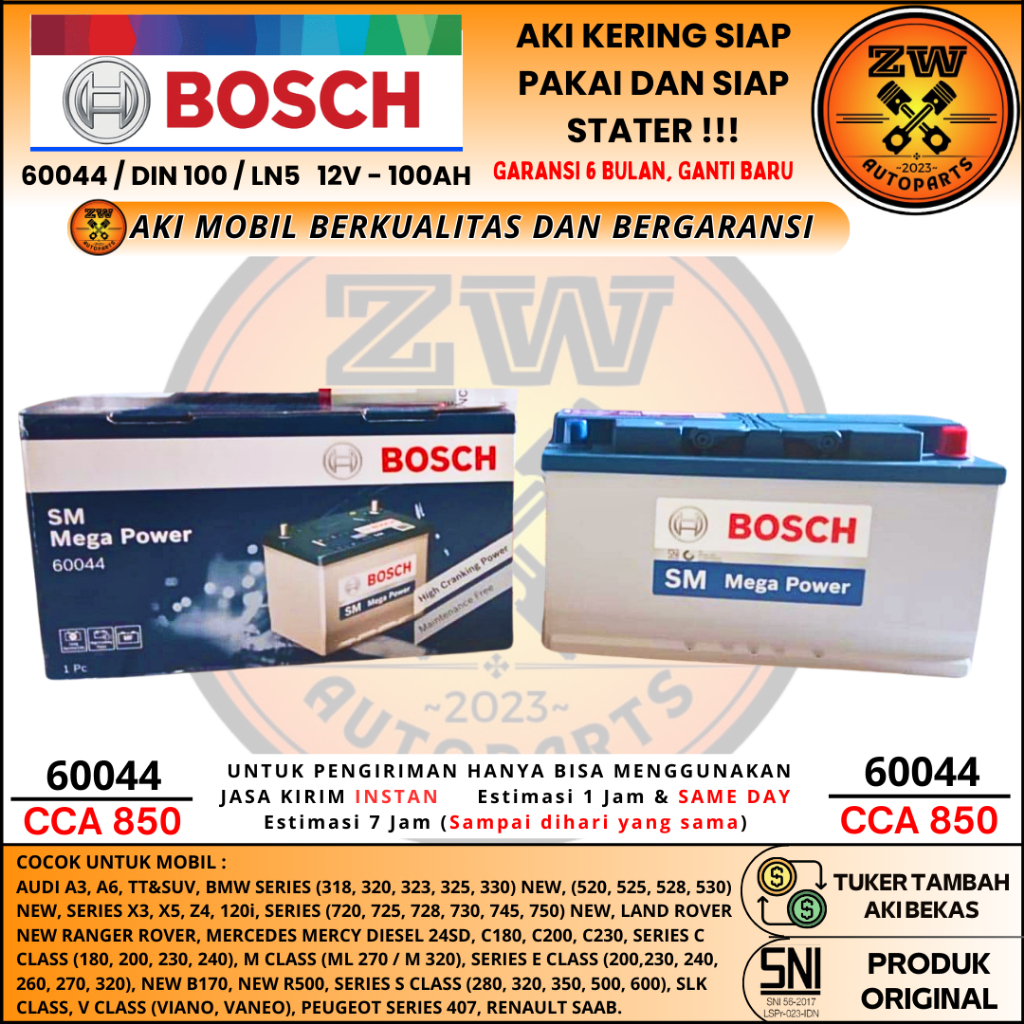 AKI MOBIL CHEVROLET CAPTIVA DIESEL 60044 / DIN 100 BOSCH 100AH AKI KERING