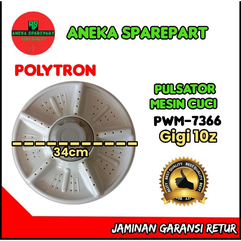 pulsator mesin cuci polytron pwm-7366 diameter 32cm original