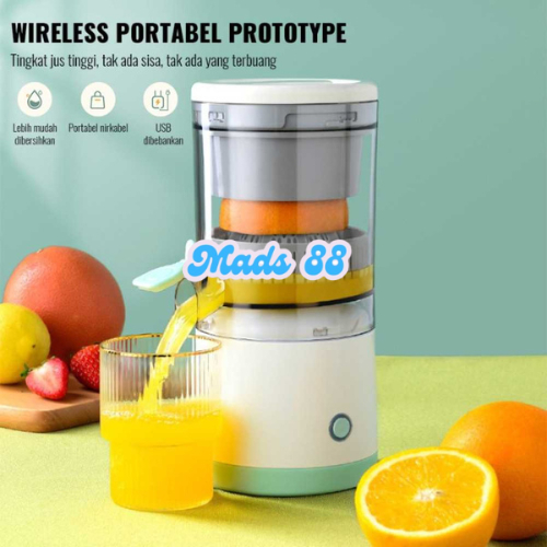 Alat Pres Peras Perasan Pemeras Jus Sari Buah Jeruk Nipis Lemon Elektrik 400ml Portabel