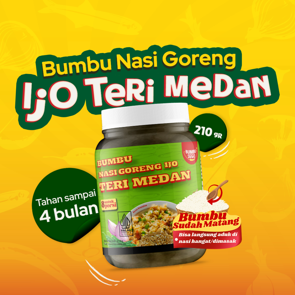 

BUMBUSEGO Bumbu Nasi Goreng Ijo Teri Medan Masakan Instan 210g