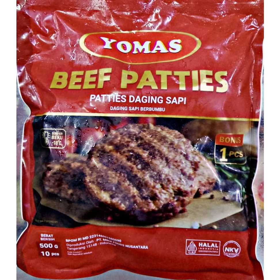 

Yomas Beef Patties 500 gram isi 10+1