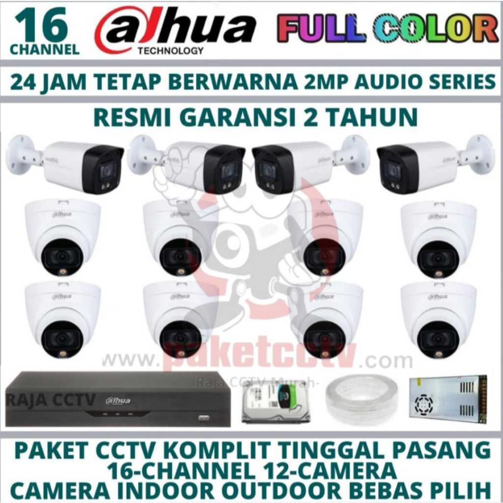 PAKET CCTV D@HUA 2MP 12CAMERA COLORVU CAMERA CCTV