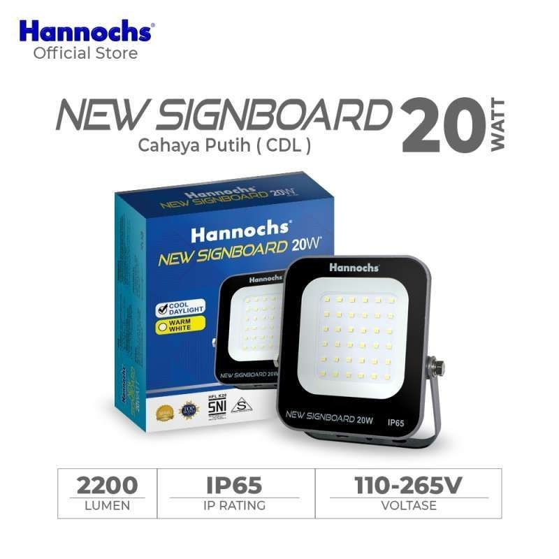 Kap Lampu Sorot Hannochs New Signboard 20 Watt Putih Kuning