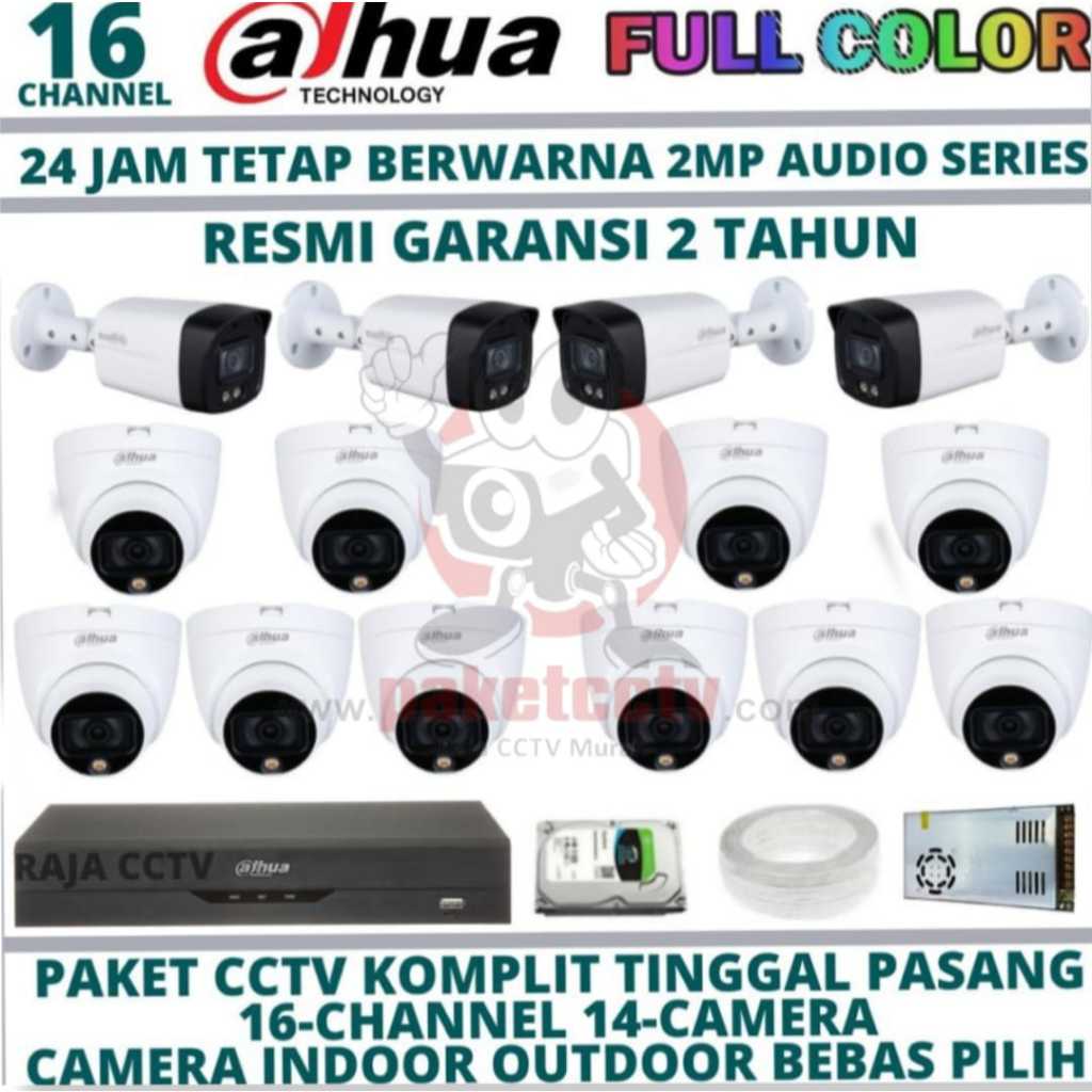 PAKET CCTV D@HUA 2MP 14CAMERA COLORVU CAMERA CCTV