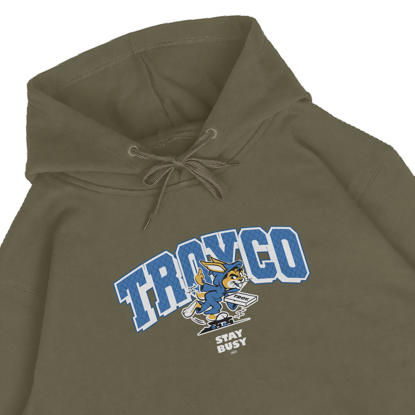 Troy Company Sweater Hoodie Olive Courier Rabbit - Hoodie Pria Wanita Olive KH 2846