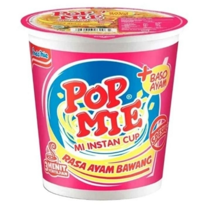 

Pop Mie Instan Cup Rasa Ayam Bawang Kemasan isi 75 gram