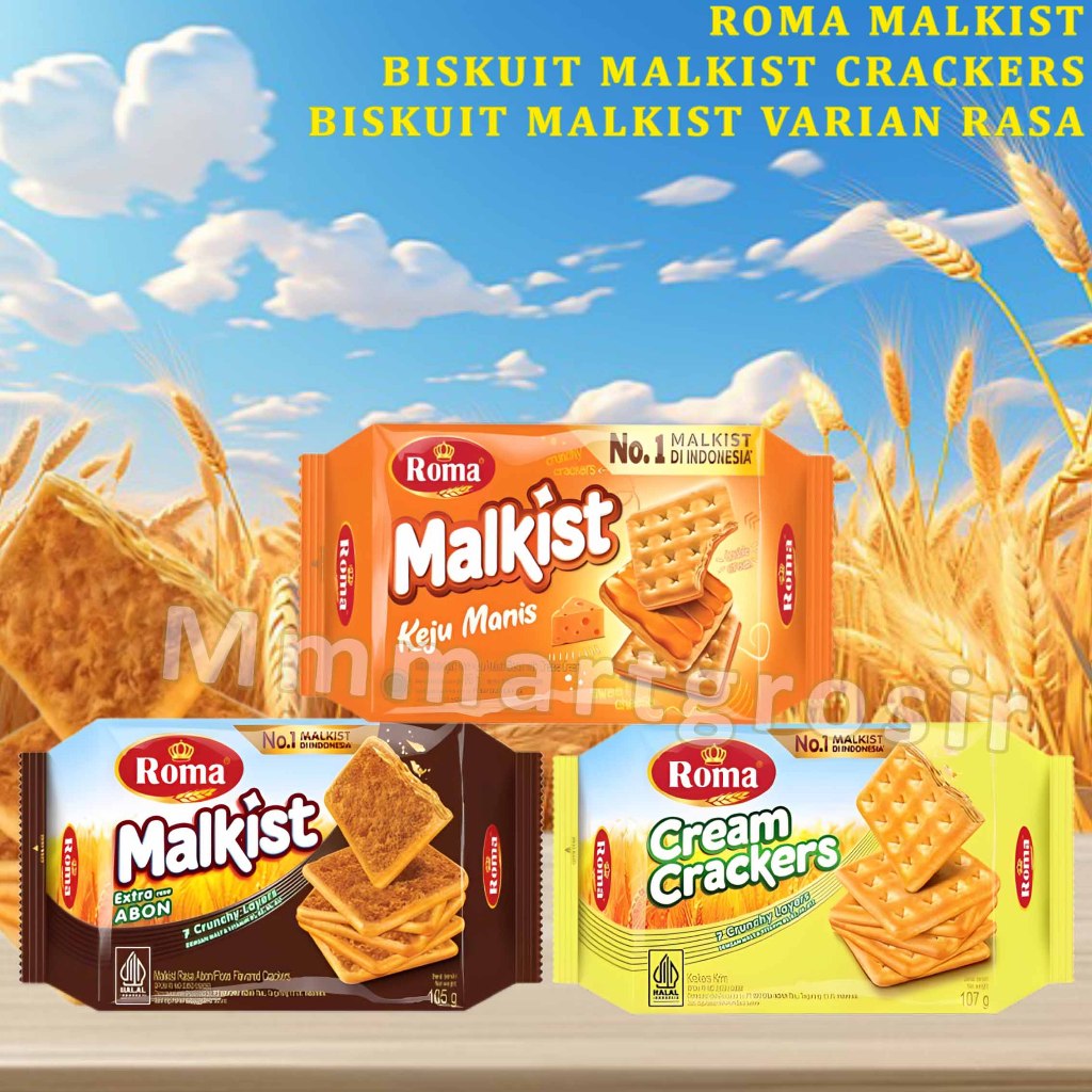 

Biscuit Roma Malkist / Biskuit Malkist Crackers / Biskuit Malkist Aneka Varian Rasa