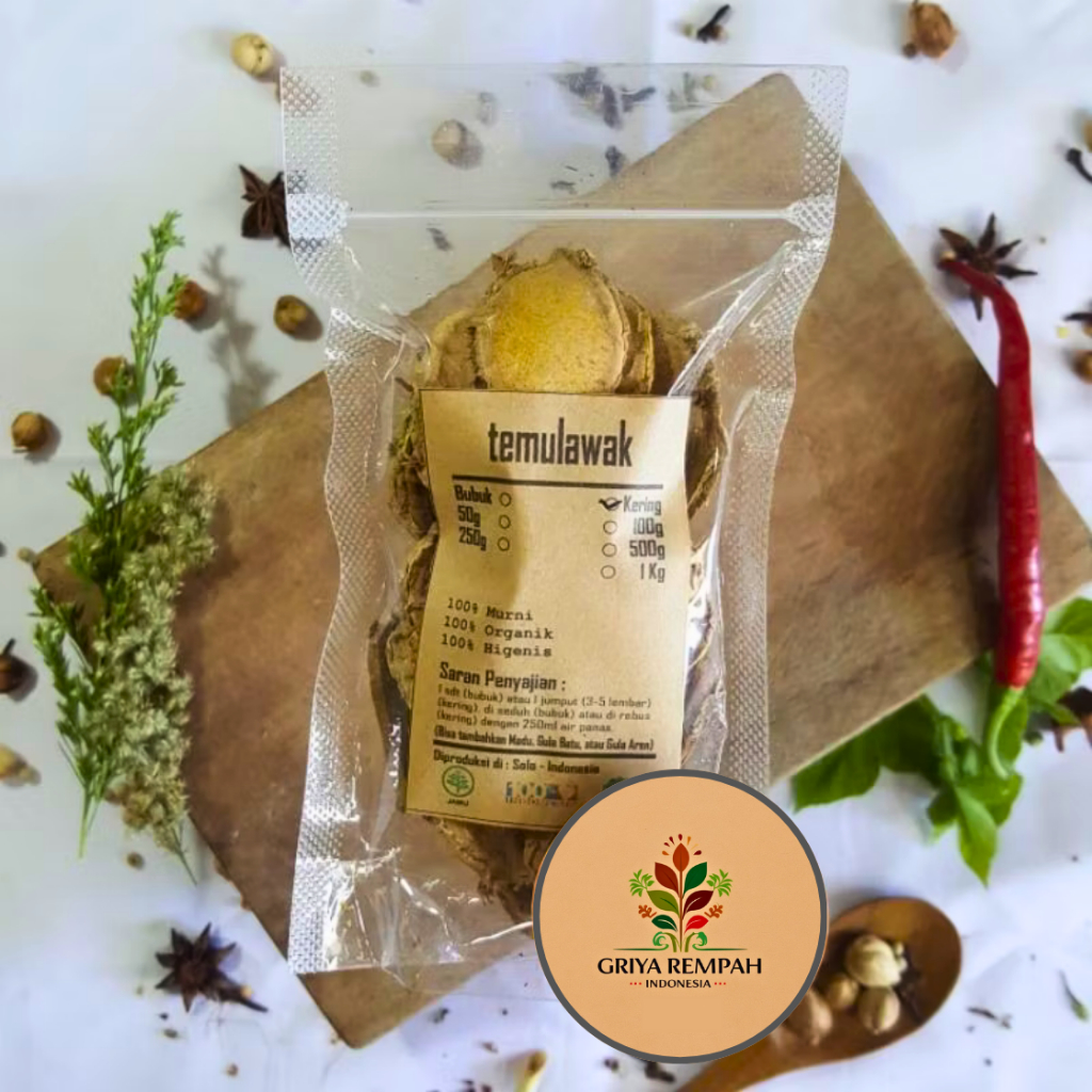 

TEMULAWAK KERING 50 GRAM Premium – Ramuan Rempah Herbal Alami 100% Murni, Cocok untuk Jamu & Kesehatan Curcuma zanthorrhiza Temu lawak