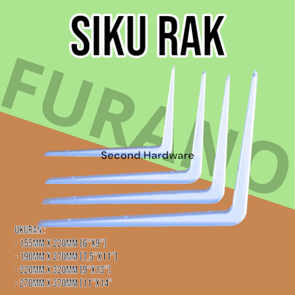 SIKU L PENYANGGA RAK DINDING BESI KUAT PUTIH