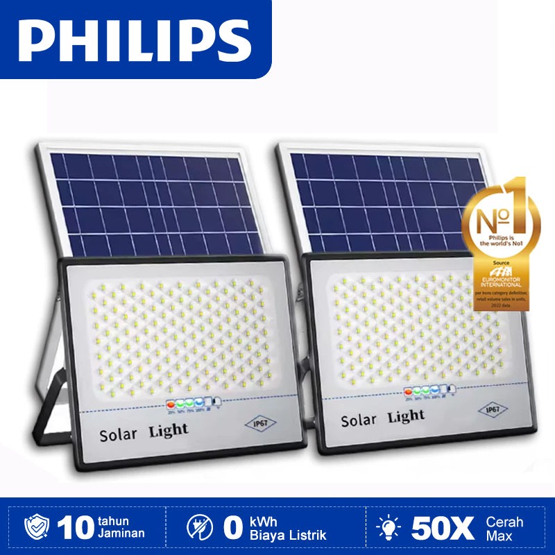 【Beli 1 Grati 1】PHILIPS Lampu tenaga surya Lampu Solar Cell 1000W Lampu Jalan Tenaga Surya Lampu Pan