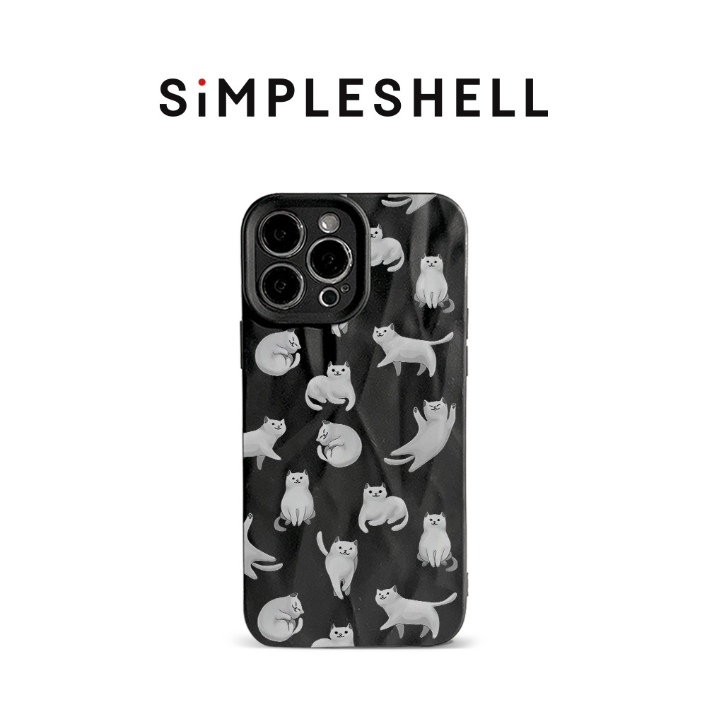 Simpleshell Glossy Wrinkle Fullcover Case For iPhone 11 13 12 14 15 16 Pro 7 8 Plus MAX XR XS MAX 7P