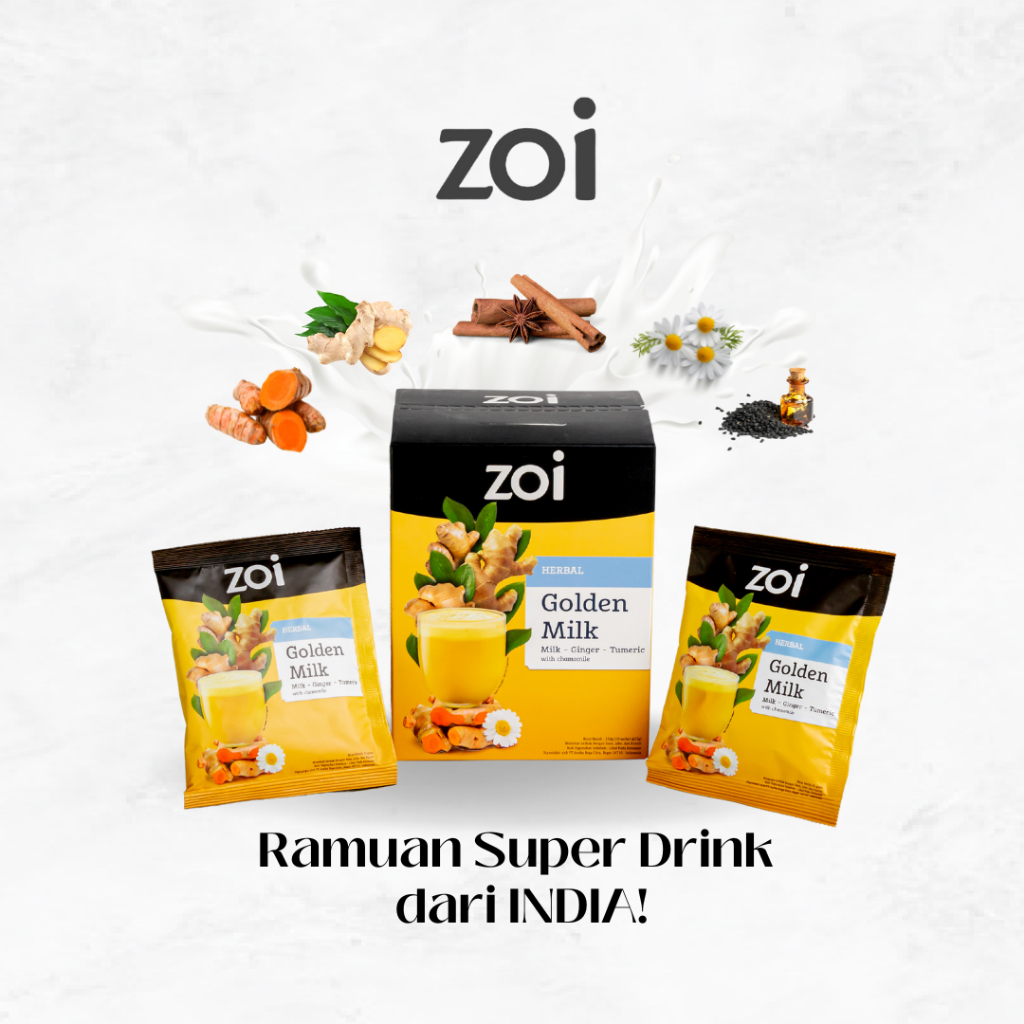 

[3 BOX] ZOI GOLDEN MILK Susu Herbal Susu Sehat Susu Kambing, Jahe dan Kunyit - Susu Kambing Etawa