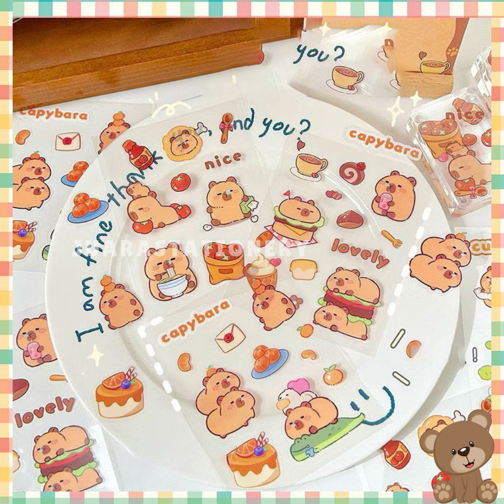 

Sticker Capybara 1 lembar (569) / Sticker Pack Capybara Sticker DIY Sticker Scrapbook Sticker Decor Jurnal Stiker Capibara Kapibara Capybara