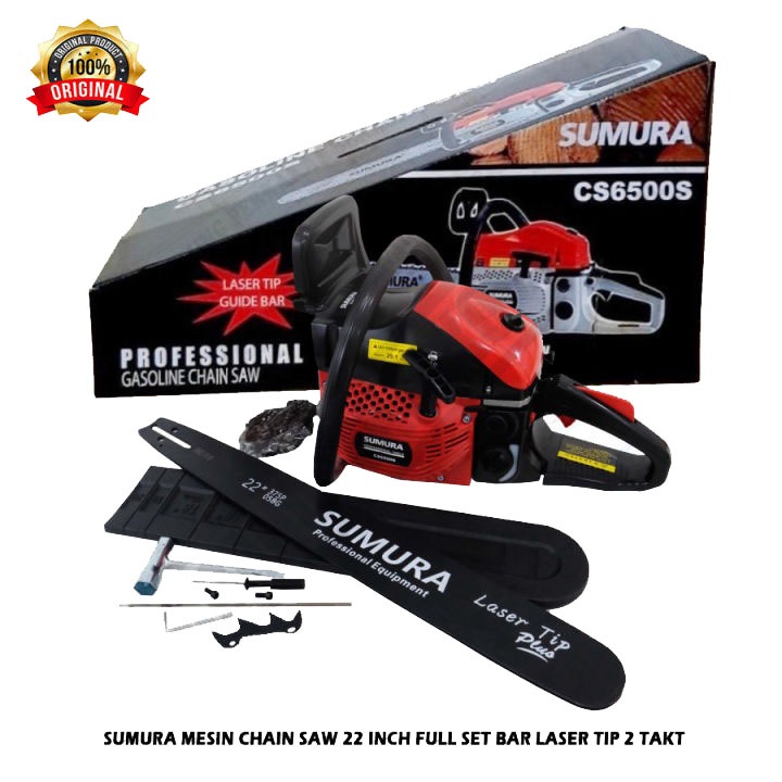 PROMO 22" Mesin Gergaji Kayu Chain Saw 22 Inch / MS-251 Chainsaw 20" 2 Tak Bensin Campur 52cc Set / 