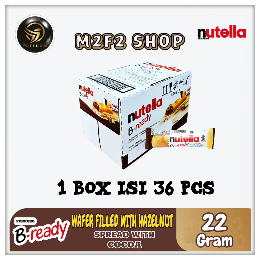 

Nutella B-ready Waffer Filled With Hazelnut Spread With Cocoa | Wafer Isi Selai Olesan Cokelat & Kacang Hazelnut - 22 gr (Kemasan 1 Box)