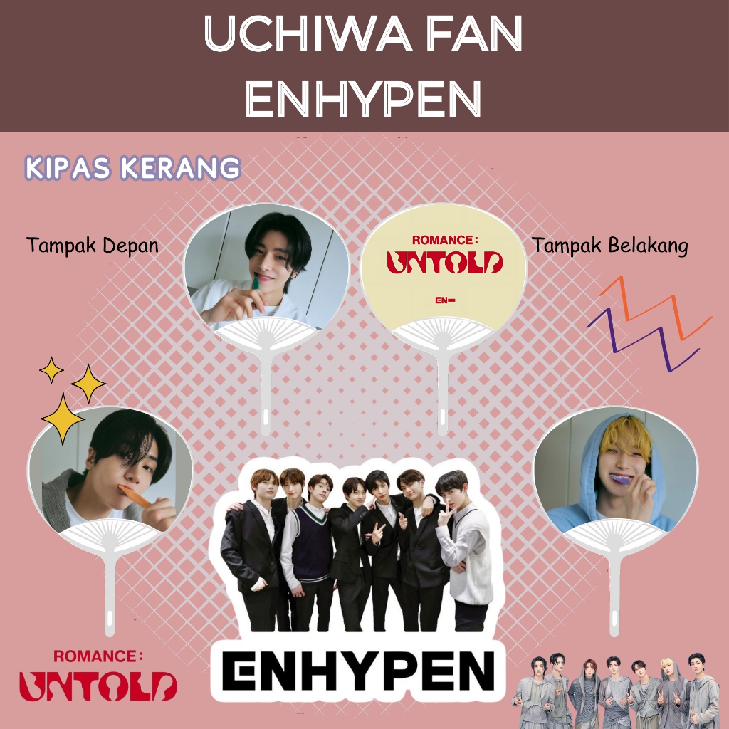 KIPAS ENHYPEN KERANG (HARGA 1 PCS) MOON UCHIWA FAN JPOP CARDS IDOL UNOFFICIAL ENGENE HEESEUNG JUNGWO