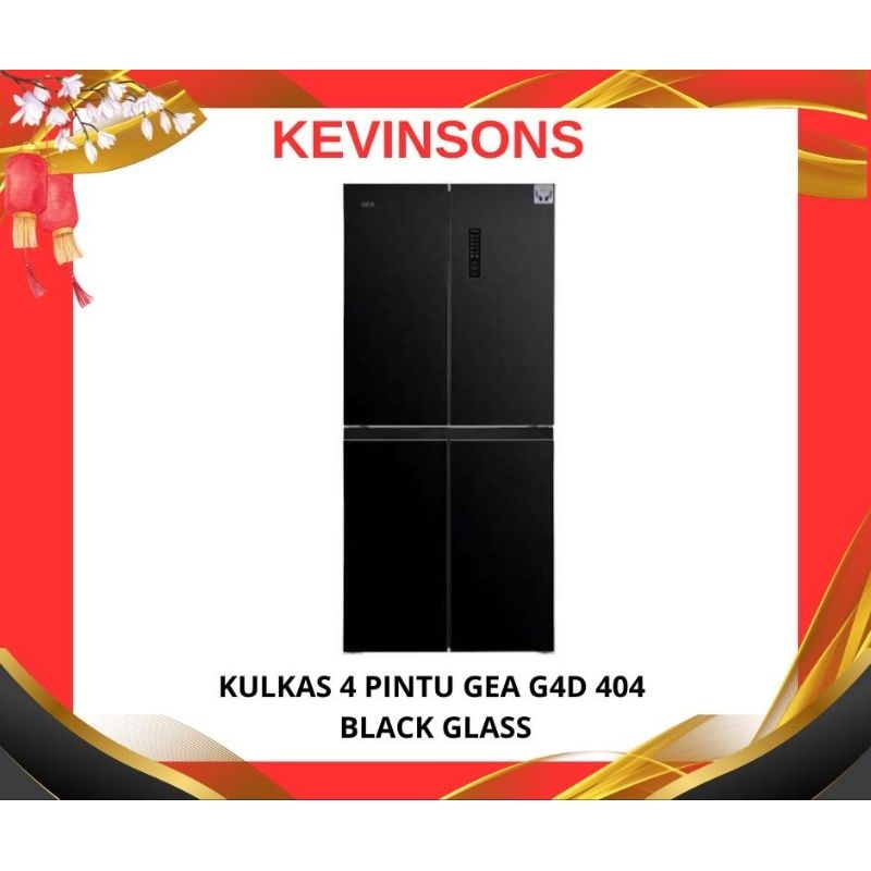 KULKAS 4 PINTU GEA G4D 404 BLACK GLASS
